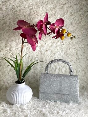 ARCE WOMEN'S SILVER GLITTER EVENING HANDBAG/PURSE~NWOT!